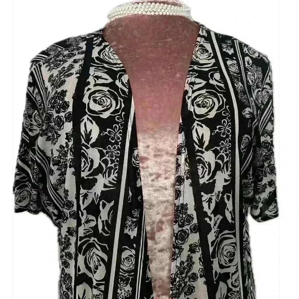 Siren Lily Fringe Floral Women's Kimono (308)